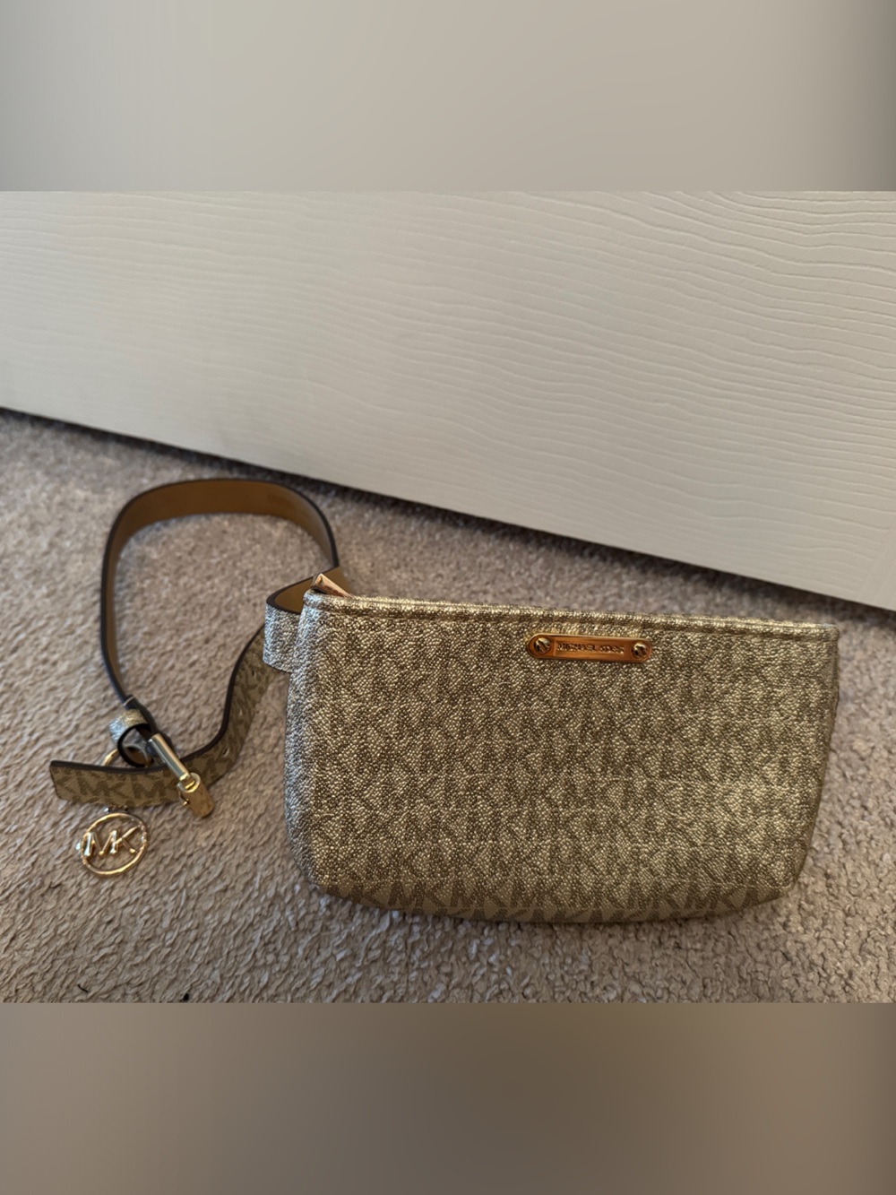 Michael Kors Metallic Gold Logo Waist “Belt Bag”